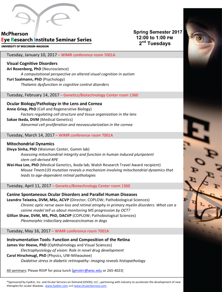 Spring 2017 Seminar Series schedule