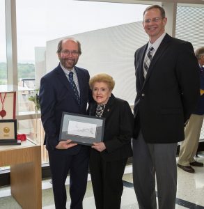 Dean Golden, Dr. McPherson, and Dr. Gamm