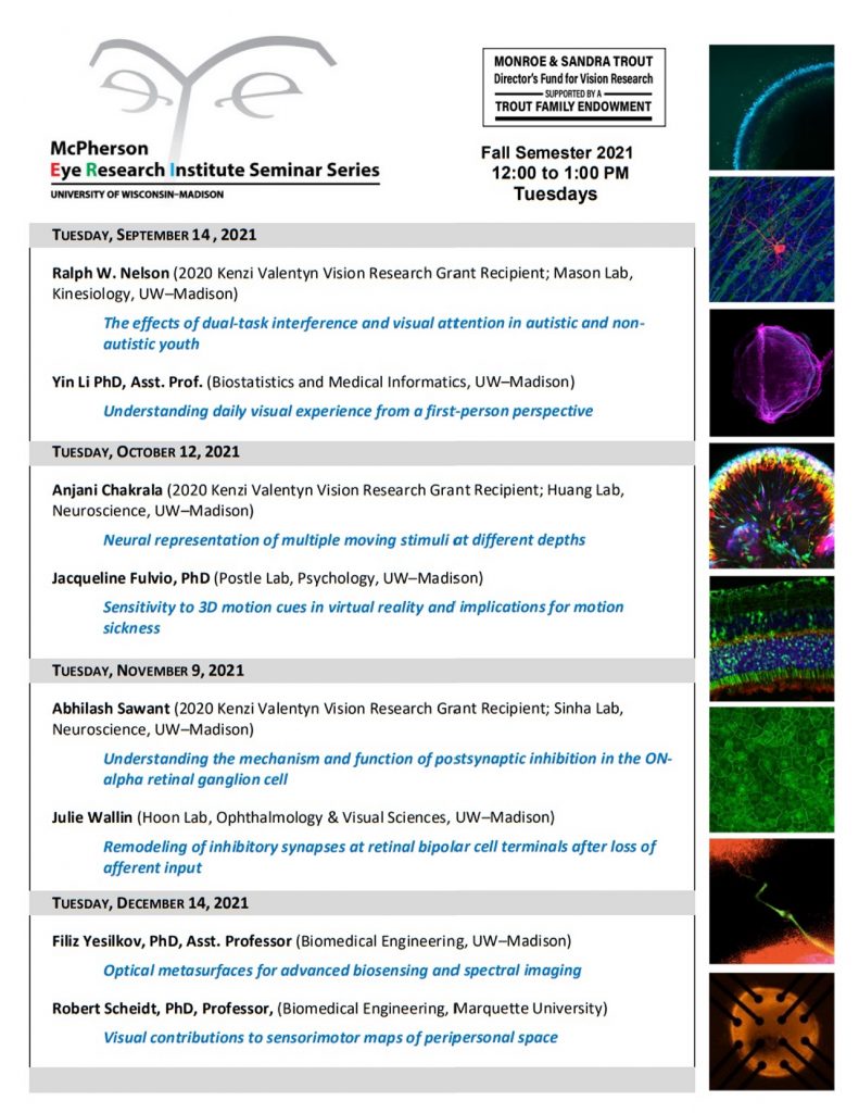 Fall 2021 Seminar Series schedule