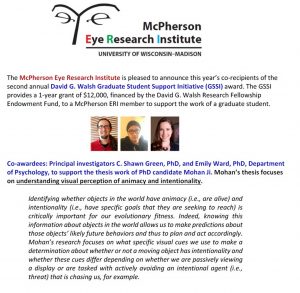 2021 David G. Walsh Graduate Student Support Initiative Recipients poster announcement