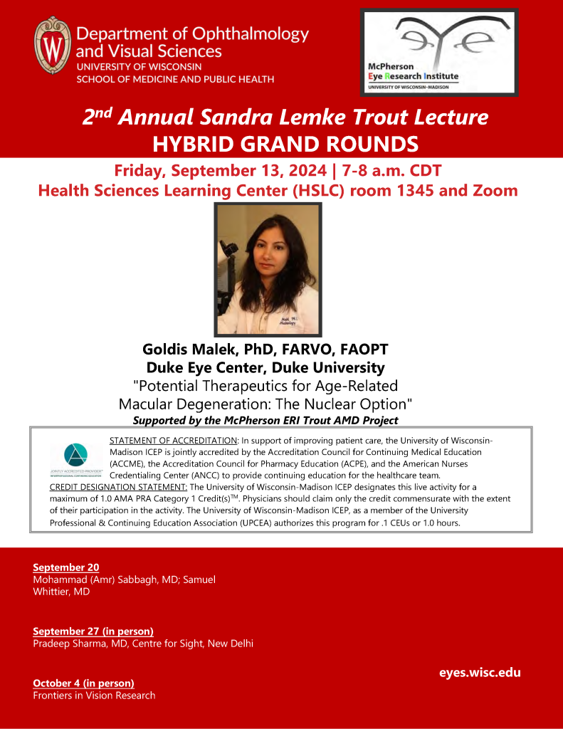 2nd Annual Sandra Lemke Trout lecture poster