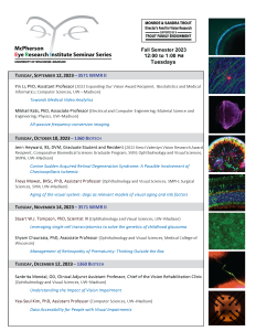 Fall 2023 Seminar Schedule