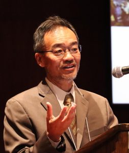 Aki Ikeda at the podium