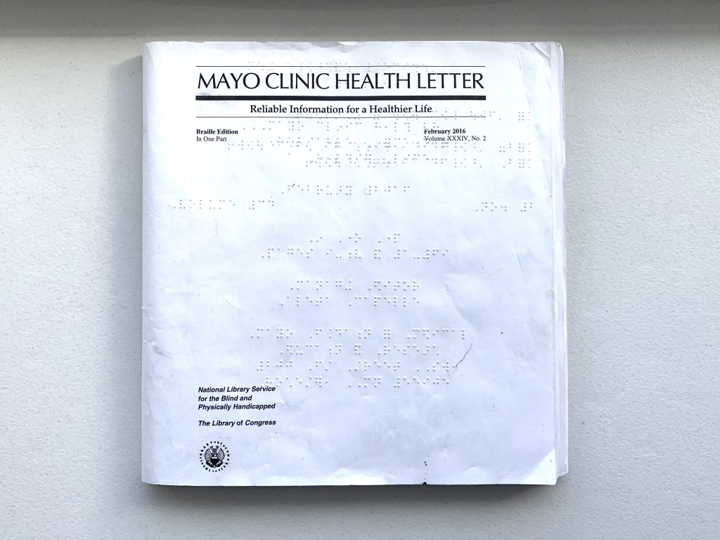 Braille book part of the Different Ways of Seeing Exploration Station kit