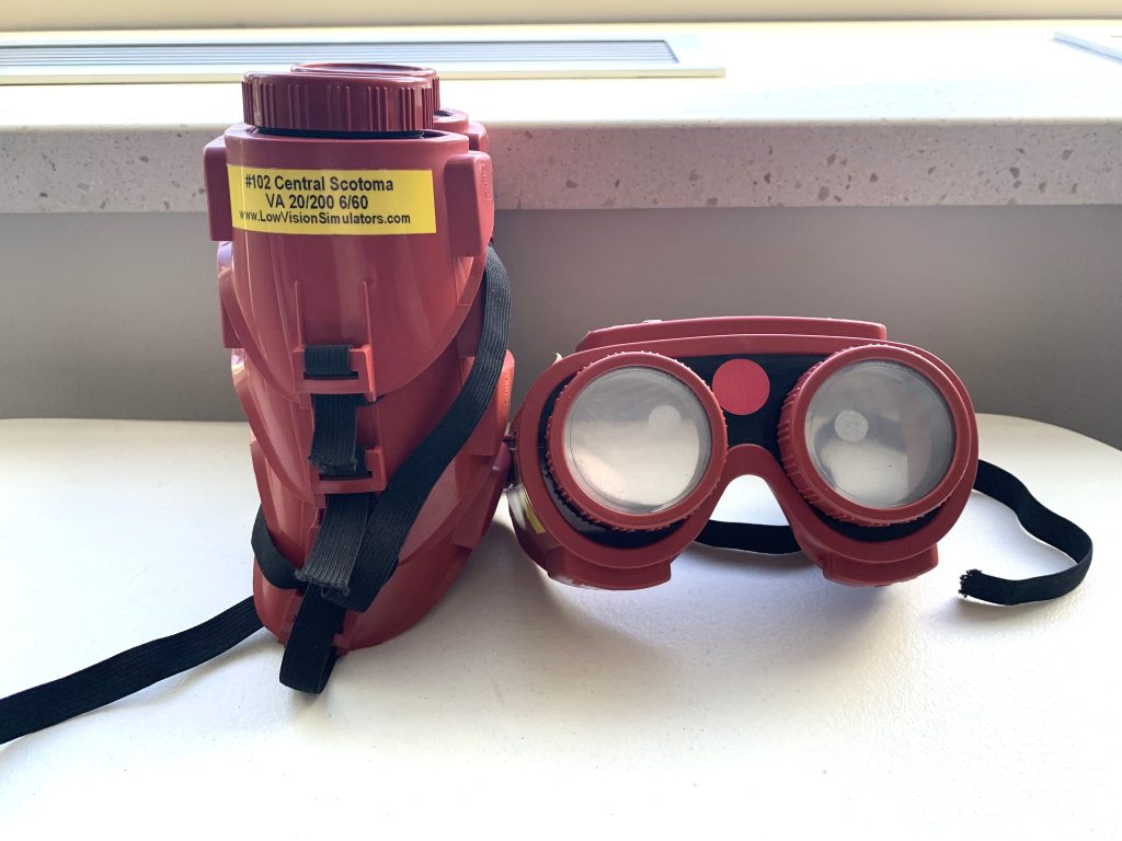 Central Scotoma Goggles part of the Different Ways of Seeing Exploration Station kit