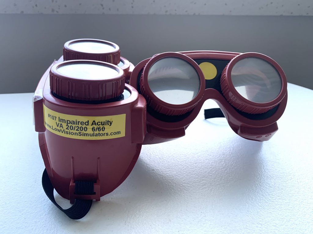 Impaired Acuity goggles part of the Different Ways of Seeing Exploration Station kit