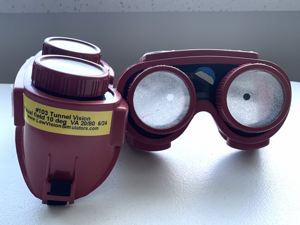 Tunnel Vision goggles part of the Different Ways of Seeing Exploration Station kit