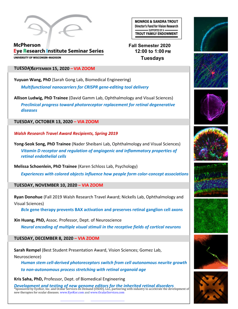 Fall 2020 Seminar Series schedule