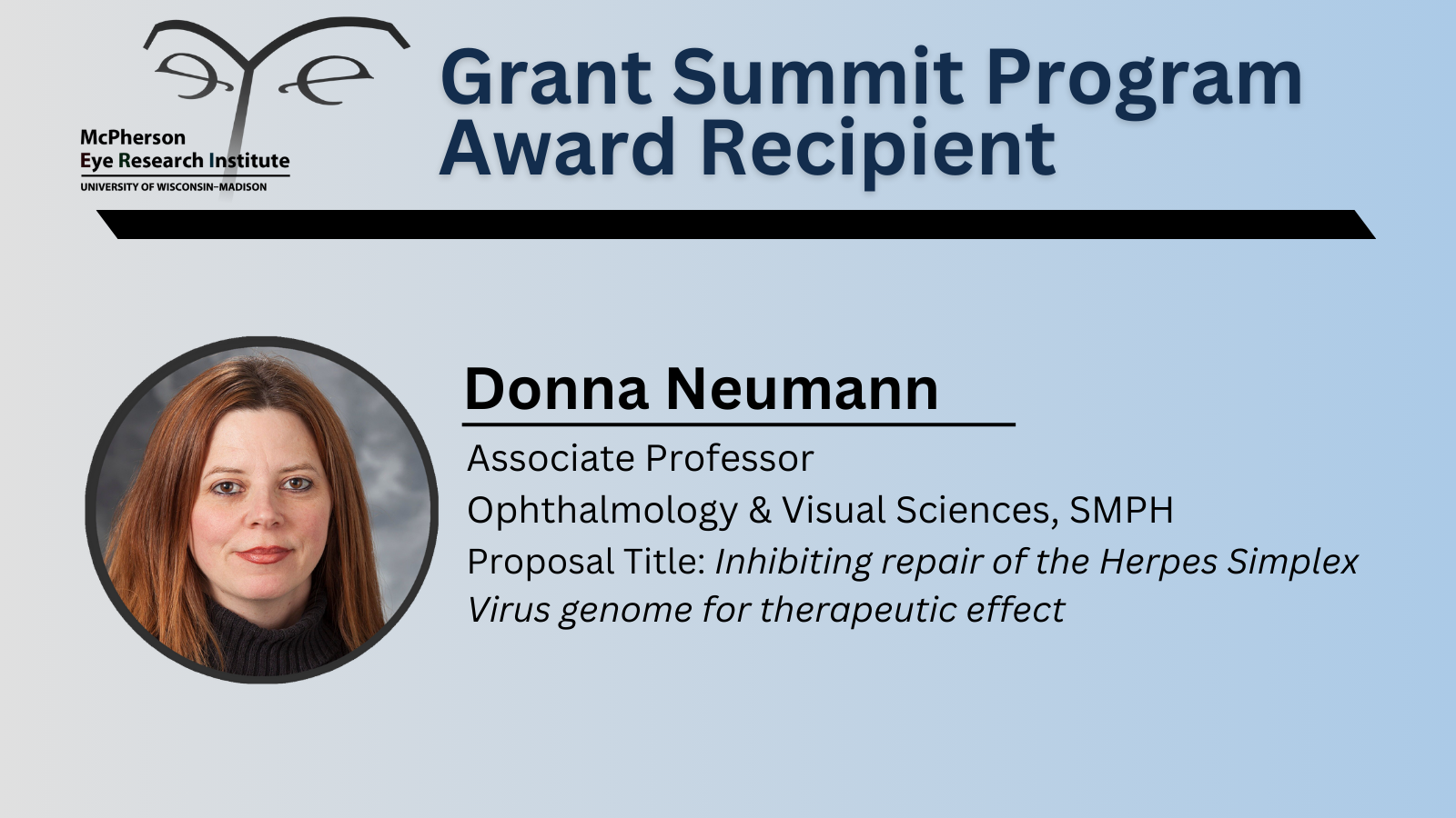 Donna Neumann's award announcement image