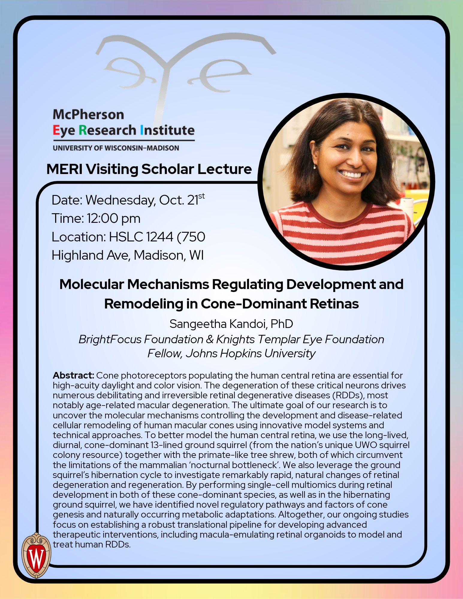 Visiting Scholar Lecture Series Flyer - Dr. Sangeetha Kandoi
